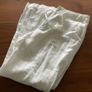 White linen pants